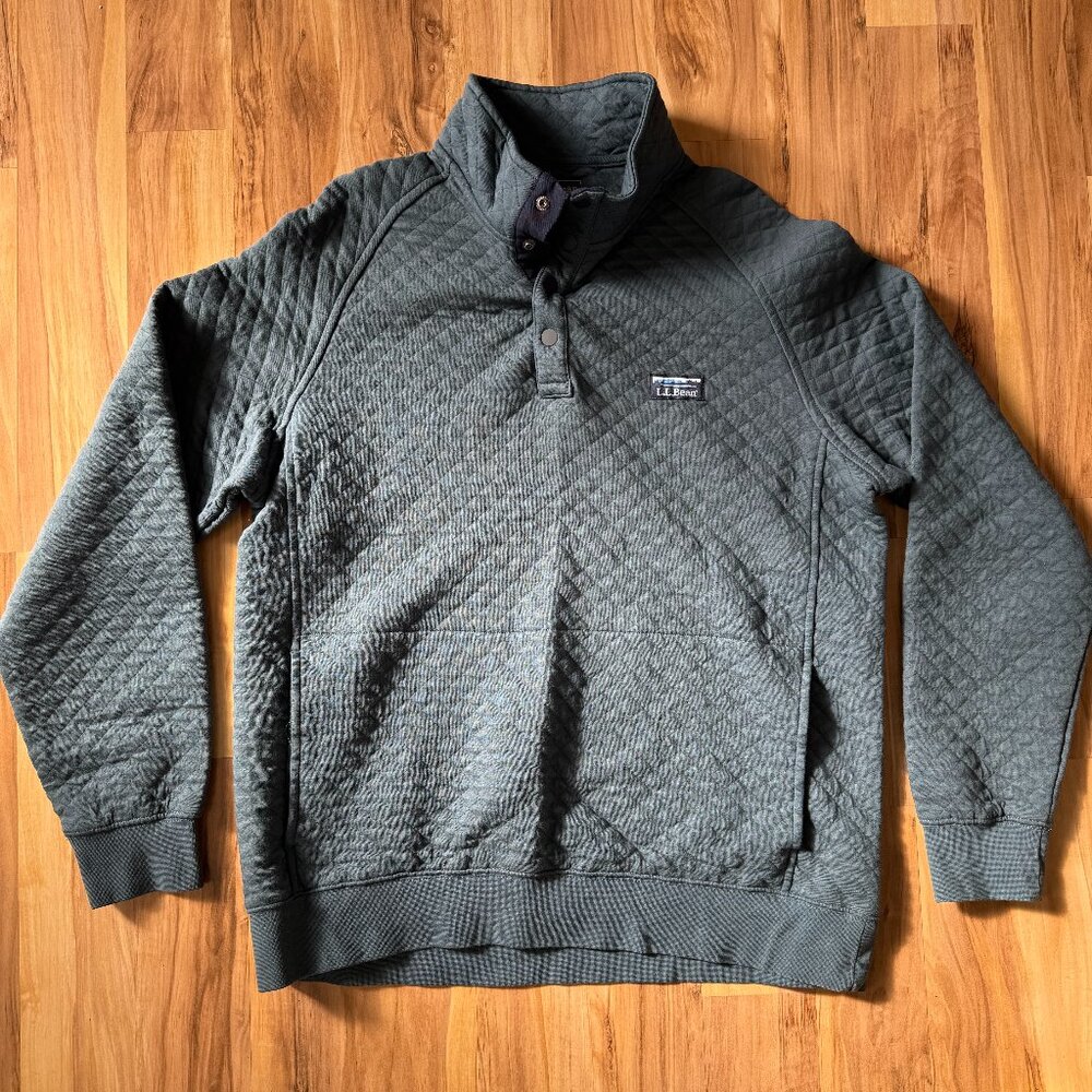 Men's LL Bean Quilted Sweatshirt, Mockneck, Size L